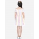 Girl's Polyester Self Design Cold Shoulder Dress (Multicolor)