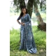 Women's Faux_Tussar_Silk Abstract_Print Saree With Unstitched Blouse 5.5Mtr (Blue)