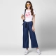 Women's Denim Solid Elasticated Trousers (Blue) Women's Denim Solid Elasticated Trousers (Blue)