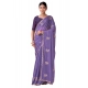 Women's Digital Printed  Georgette Saree With Unstitched Blouse (Lavendar, 5-6 Mtrs)