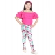 Girl's Cotton Floral Elasticated Jegging and Top (Pink) Girl's Cotton Floral Elasticated Jegging and Top (Pink)