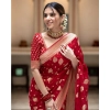 Women's Soft Lichi Silk Printed Saree With Unstitched Blouse 5.5Mtr (Red) Women's Soft Lichi Silk Printed Saree With Unstitched Blouse 5.5Mtr (Red)