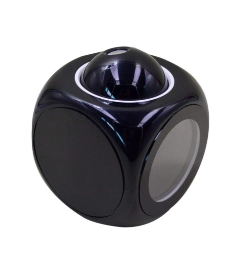 Time Display with Voice Projection And Wake-Up Alarm Clock (Color: Black)