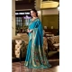 Women's Silk Blend Zari Woven Saree With Unstitched Blouse 5.5Mtr (Turquoise)