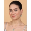 Women's Brass Silver Plated Pendant Set (Turquoise)