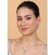 Women's Brass Silver Plated Pendant Set (Turquoise) Women's Brass Silver Plated Pendant Set (Turquoise)