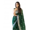 Women's Soft Lichi Silk Printed Saree With Unstitched Blouse 5.5Mtr (Green) Women's Soft Lichi Silk Printed Saree With Unstitched Blouse 5.5Mtr (Green)