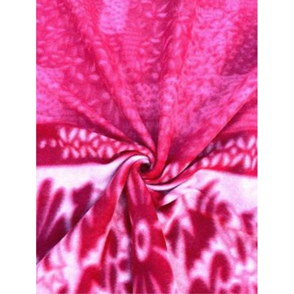 Fleece Floral Printed Double Polar Warm Bedsheet with 2 Pillow Cover (Pink) Fleece Floral Printed Double Polar Warm Bedsheet with 2 Pillow Cover (Pink)