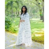Women's Linen Printed Saree With Unstitched Blouse 5.5Mtr (White) Women's Linen Printed Saree With Unstitched Blouse 5.5Mtr (White)
