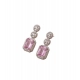 Women's Brass Silver Plated Drop Earrings (Pink) Women's Brass Silver Plated Drop Earrings (Pink)