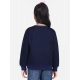 Girl's Fleece Embellished Long Sleeves Sweatshirt (Navy Blue) Girl's Fleece Embellished Long Sleeves Sweatshirt (Navy Blue)