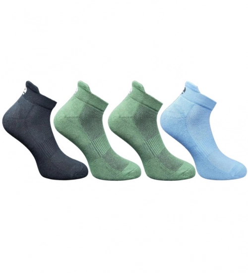 4_Pair Set Unisex Casual Cotton Printed Ankle Length Socks (Multicolor)