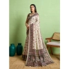 Women's Silk Blend Printed Saree With Unstitched Blouse 5.5Mtr (Off White) Women's Silk Blend Printed Saree With Unstitched Blouse 5.5Mtr (Off White)