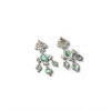 Women's Brass Silver Plated Drop Earrings (Turquoise)