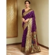Women's Silk Blend Zari Weaving Saree With Unstitched Blouse 5.5Mtr (Purple)