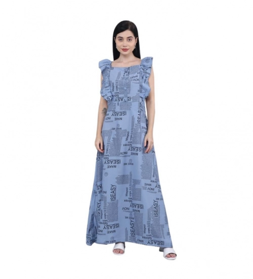 Women's Casual Crepe Sleeveless Dress (Grey)