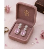 Women's Brass Silver Plated Drop Earrings (Pink)