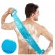 Pack Of 2_Silicone Bath Scrubber Belt – Dual-Sided Exfoliating Body Cleaning Strap (Color: Assorted )