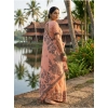 Women's Linen Cotton Printed Saree With Unstitched Blouse 5.5Mtr (Orange) Women's Linen Cotton Printed Saree With Unstitched Blouse 5.5Mtr (Orange)