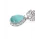 Women's Brass Silver Plated Drop Earrings (Turquoise)