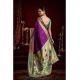Women's Silk Blend Woven Saree With Unstitched Blouse 5.5 Mtr (Purple)