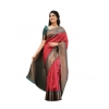 Women's Soft Lichi Silk Printed Saree With Unstitched Blouse 5.5Mtr (Red) Women's Soft Lichi Silk Printed Saree With Unstitched Blouse 5.5Mtr (Red)