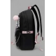 Unisex PU Leather Solid Medium Zipper Backpack (Black)