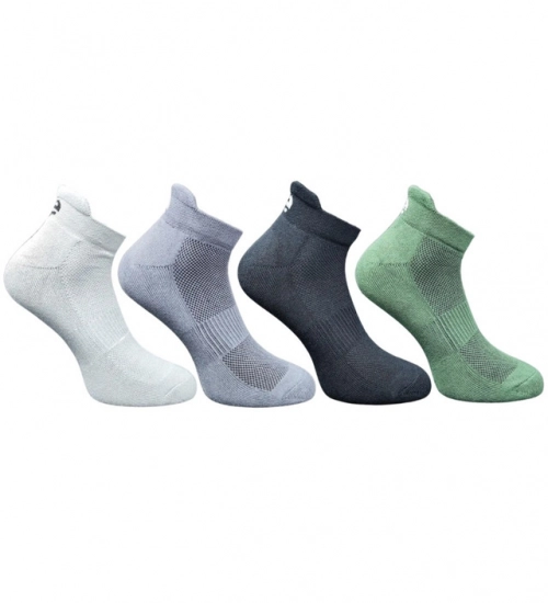 4_Pair Set Unisex Casual Cotton Printed Ankle Length Socks (Multicolor)