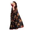 Women's Georgette Printed Saree With Unstitched Blouse 5.5Mtr (Black) Women's Georgette Printed Saree With Unstitched Blouse 5.5Mtr (Black)