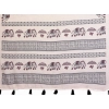 Women's Linen Cotton Printed Saree With Unstitched Blouse 5.5Mtr (Off White)