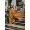 Women's Silk_Blend Butti Pattern Saree With Unstitched Blouse 5.5Mtr (Mustard)