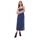 Women's Denim Solid Shoulder Straps Dress (Blue) Women's Denim Solid Shoulder Straps Dress (Blue)