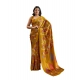 Women's Satin Crepe Printed Saree With Unstitched Blouse 5.5Mtr (Mustard)