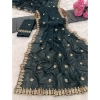 Women's Georgette Embroidered Saree With Unstitched Blouse 5.5Mtr (Teal) Women's Georgette Embroidered Saree With Unstitched Blouse 5.5Mtr (Teal)