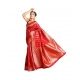 Women's Soft Lichi Silk Printed Saree With Unstitched Blouse 5.5Mtr (Red)