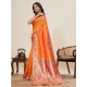 Women's Faux_Banarasi_Silk Woven Saree With Unstitched Blouse 5.5Mtr (Orange) Women's Faux_Banarasi_Silk Woven Saree With Unstitched Blouse 5.5Mtr (Orange)