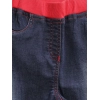 Girl's Denim Ribbed Elasticated Jeans (Red-Blue)