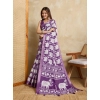 Women's Silk Blend Printed Saree With Unstitched Blouse 5.5Mtr (Purple) Women's Silk Blend Printed Saree With Unstitched Blouse 5.5Mtr (Purple)