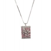 Women's Brass Silver Plated Pendant Set (Pink)