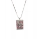 Women's Brass Silver Plated Pendant Set (Pink) Women's Brass Silver Plated Pendant Set (Pink)
