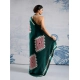 Women's Satin Crepe Printed Saree With Unstitched Blouse 5.5Mtr (Green)