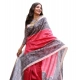 Women's Faux_Tussar Ethnic_Print Saree With Unstitched Blouse 5.5Mtr (Red) Women's Faux_Tussar Ethnic_Print Saree With Unstitched Blouse 5.5Mtr (Red)