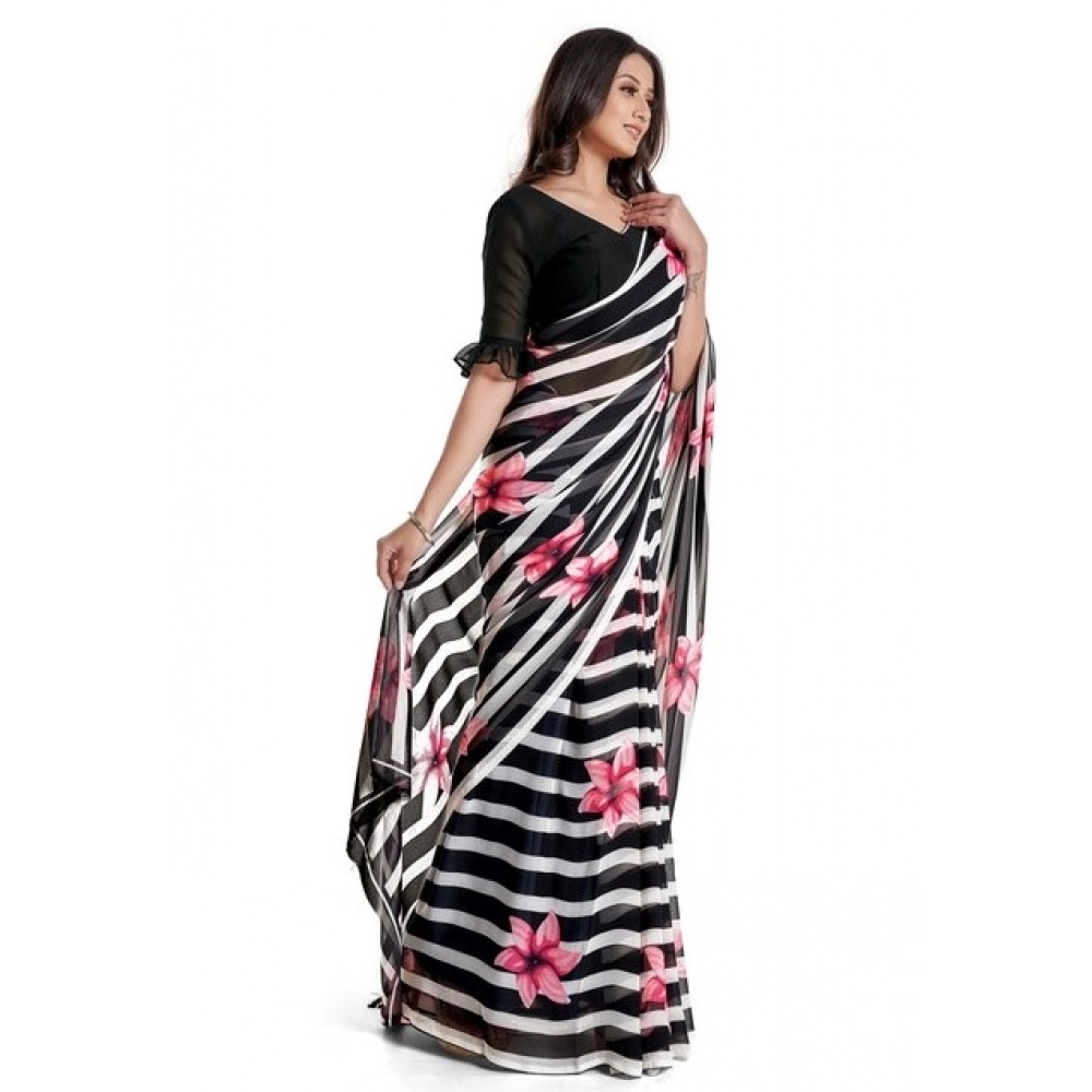 Women's Georgette Printed Saree With Unstitched Blouse 5.5Mtr (Pink) Women's Georgette Printed Saree With Unstitched Blouse 5.5Mtr (Pink)