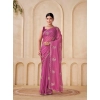 Dropship Women's Digital Printed  Georgette Saree With Unstitched Blouse (Pink, 5-6 Mtrs)
