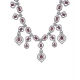 Women's Brass Silver Plated Necklace set (Red)