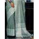 Women's Linen Printed Saree With Unstitched Blouse 5.5Mtr (Sea Green) Women's Linen Printed Saree With Unstitched Blouse 5.5Mtr (Sea Green)