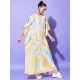 Women's Satin Colour Blocking Kaftan Dress (Multicolor)