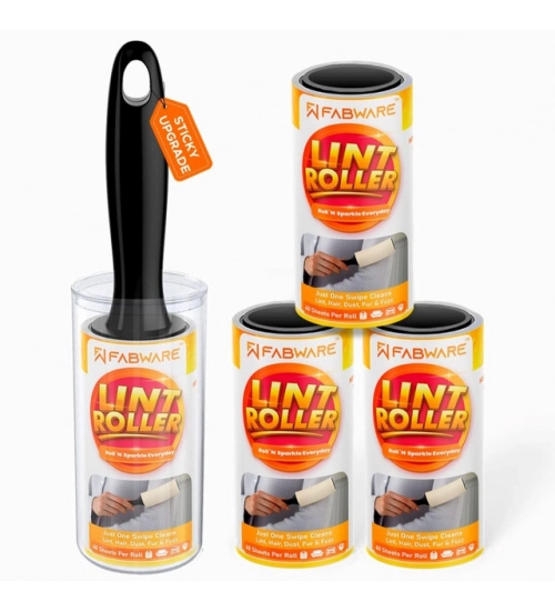 Pet Hair Remover 1 Handle And 4 Refill Totally 240 Sheets (White)