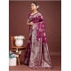 Women's Banarasi Silk Printed Saree With Unstitched Blouse 5.5Mtr (Purple) Women's Banarasi Silk Printed Saree With Unstitched Blouse 5.5Mtr (Purple)