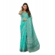 Women's Linen Cotton Printed Ready To Wear Saree With Unstitched Blouse 5.5 Mtr (Sea_Green)